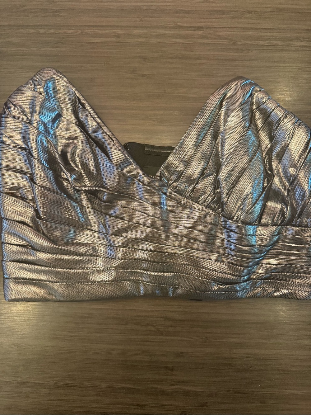 Retrofete Sophia Gunmetal Metallic Strapless bustier- Size m. Like new worn once